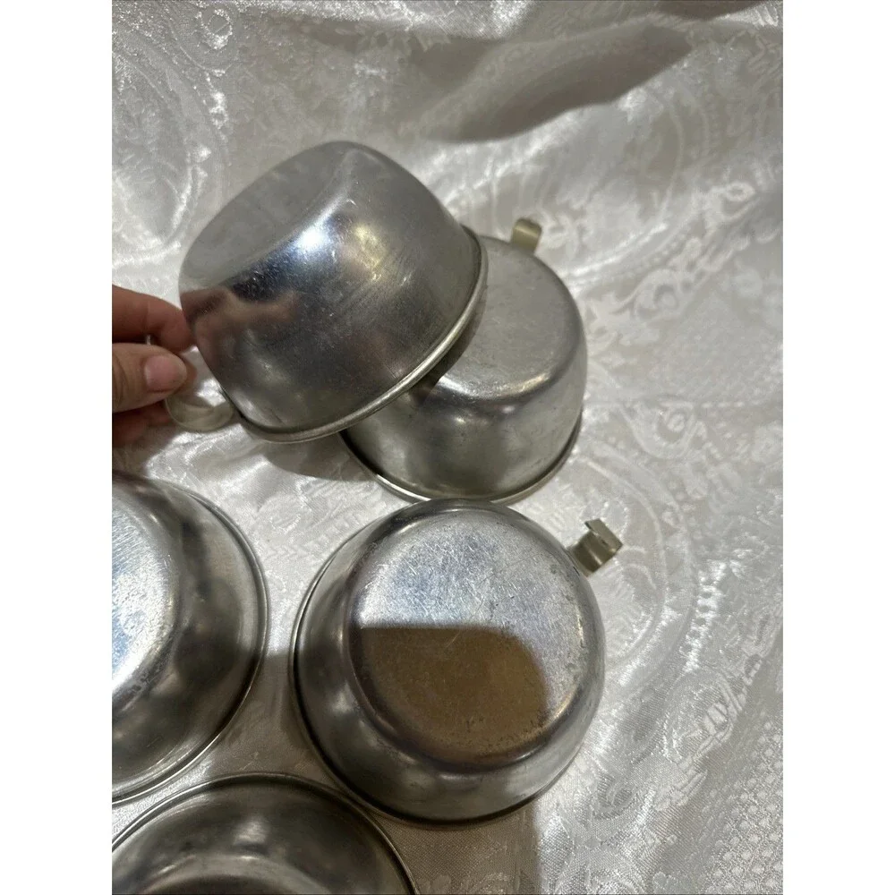 Vintage Aluminum Camping Cups Set 5